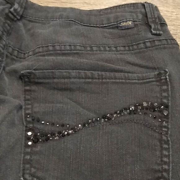 Jag Mid Rise Straight Leg Black Rhinestone Jeans 8 - Picture 7 of 8